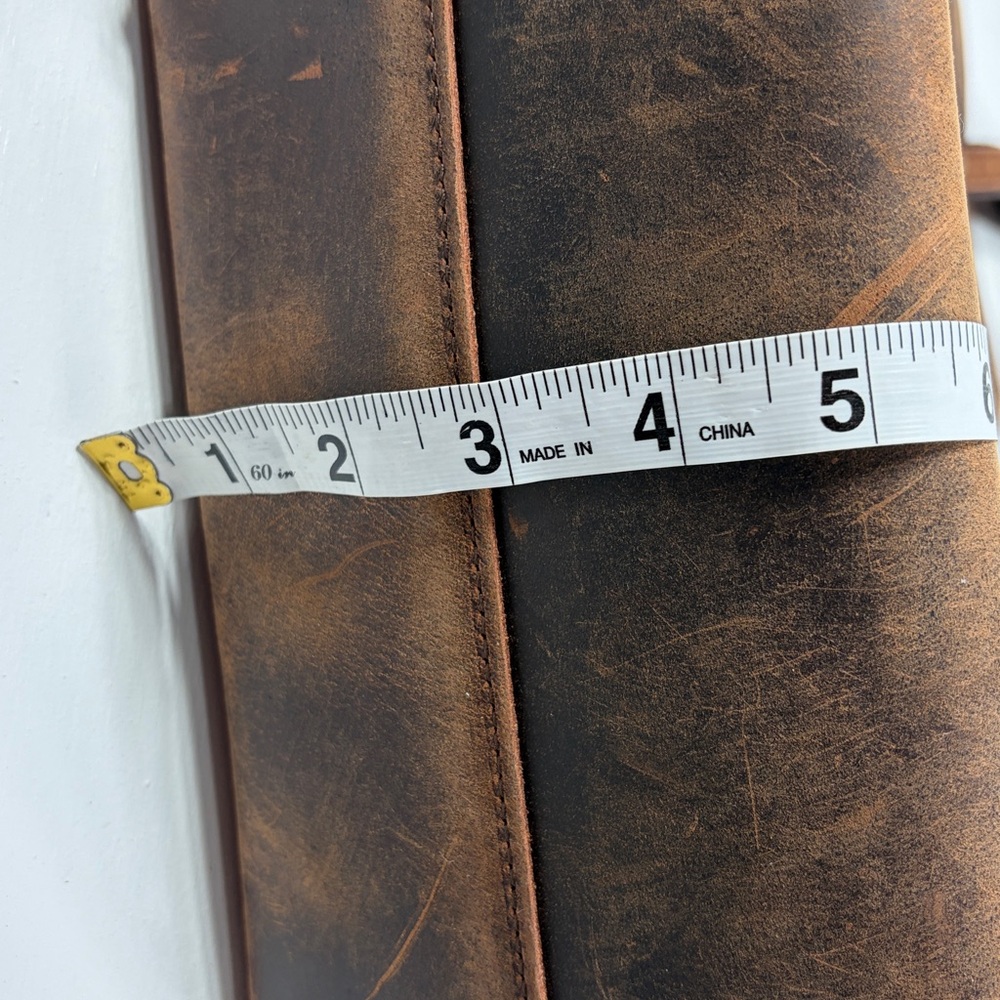 S-Zone Distressed Leather Tote Bag Brown Laptop Work Bag + Card Holder - Picture 13 of 13